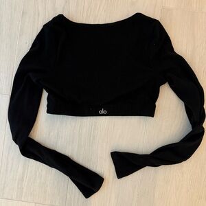 ALO cropped ribbed long sleeve top